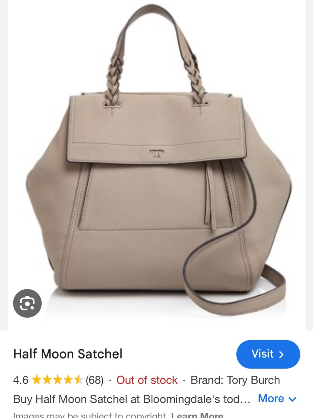Tory Burch Pebbled Leather Satchel in Taupe
